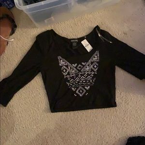 3/4 sleeve crop top